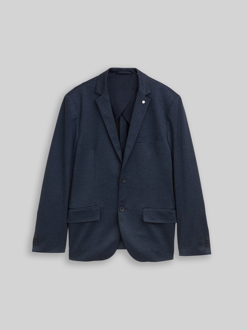 Tom Tailor Regular Fit Sakko mit Taschen - Navy Twill Melange