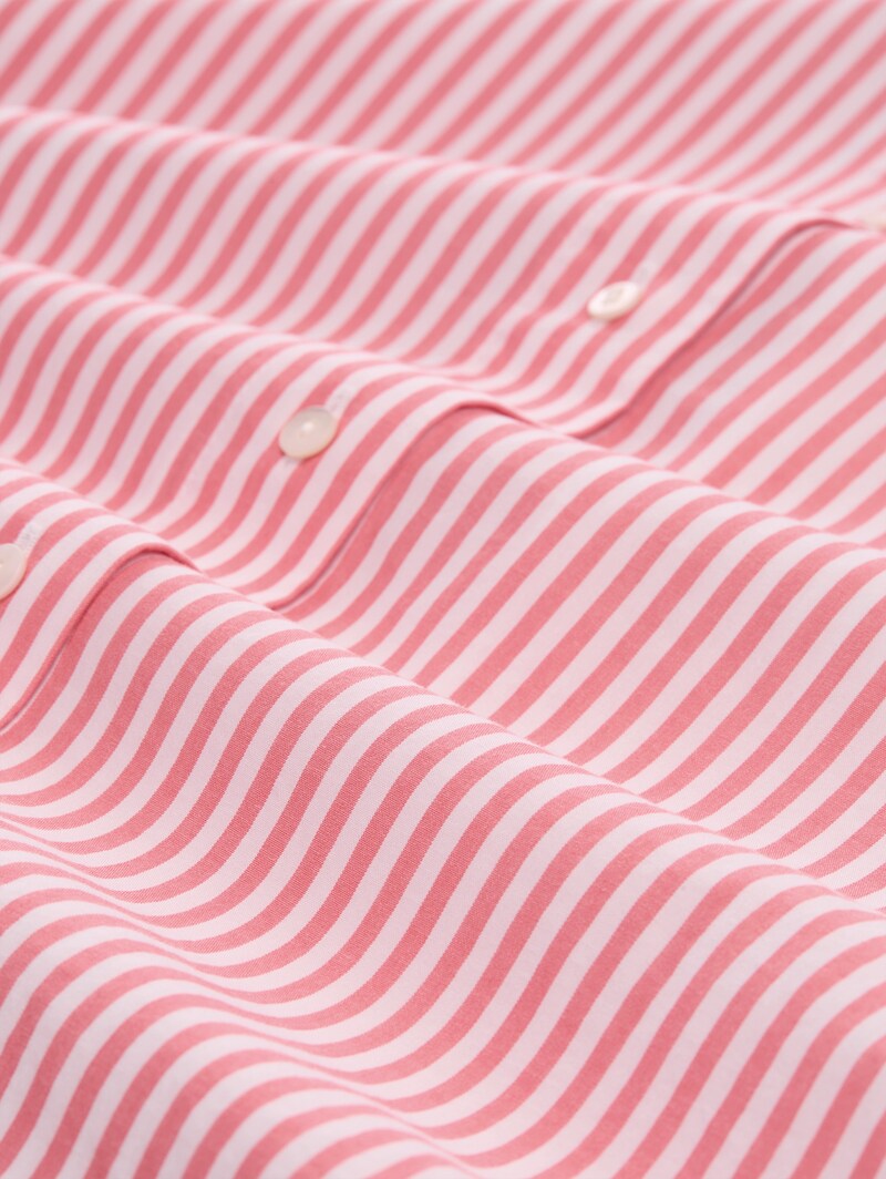 Tom Tailor Popeline Hemdbluse mit 3/4-Arm - Soft Coral White Thin Stripe