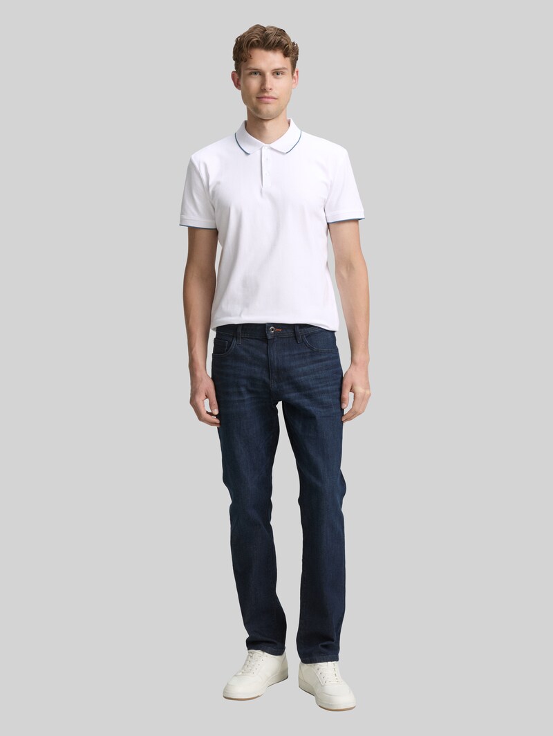 Tom Tailor Slim Fit Jersey Poloshirt mit Stretch - White