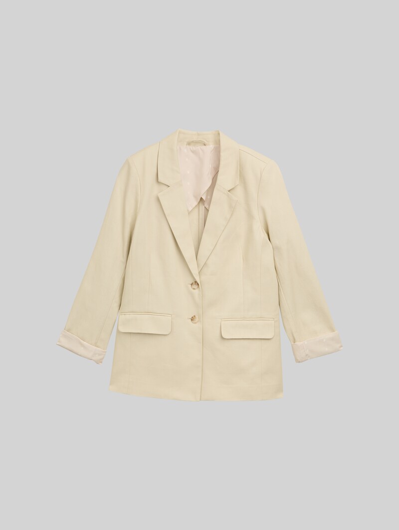 Tom Tailor Regular Fit Blazer aus Twill - Champagne