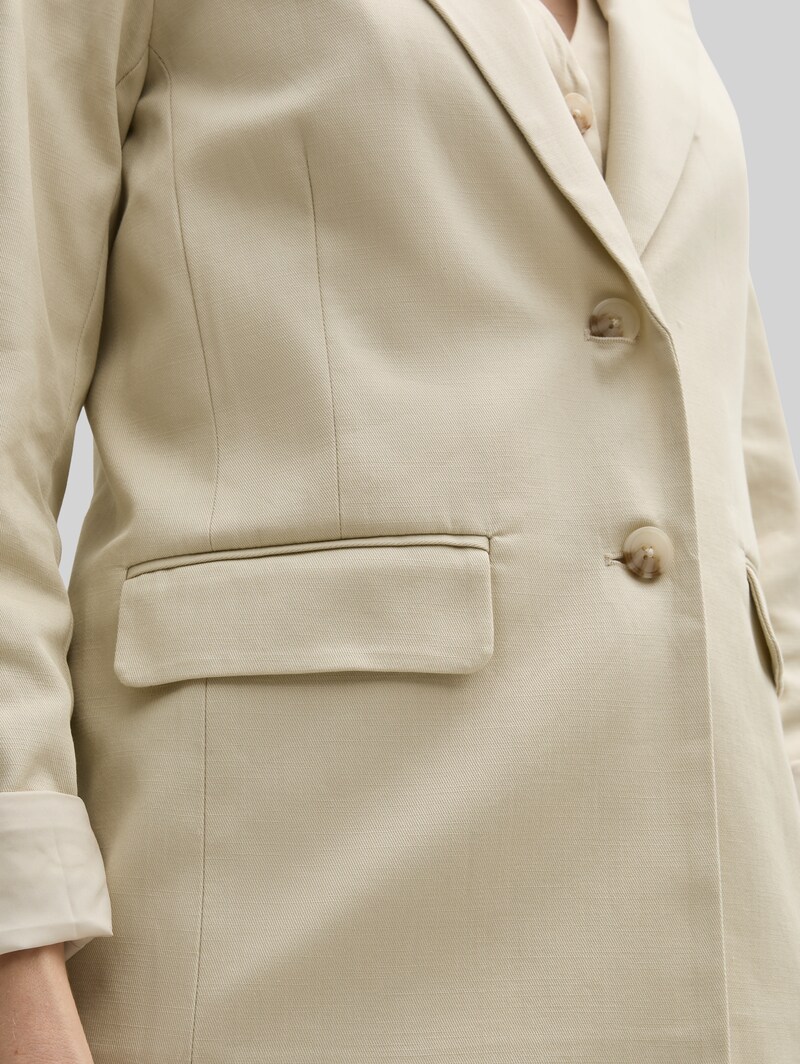 Tom Tailor Regular Fit Blazer aus Twill - Champagne