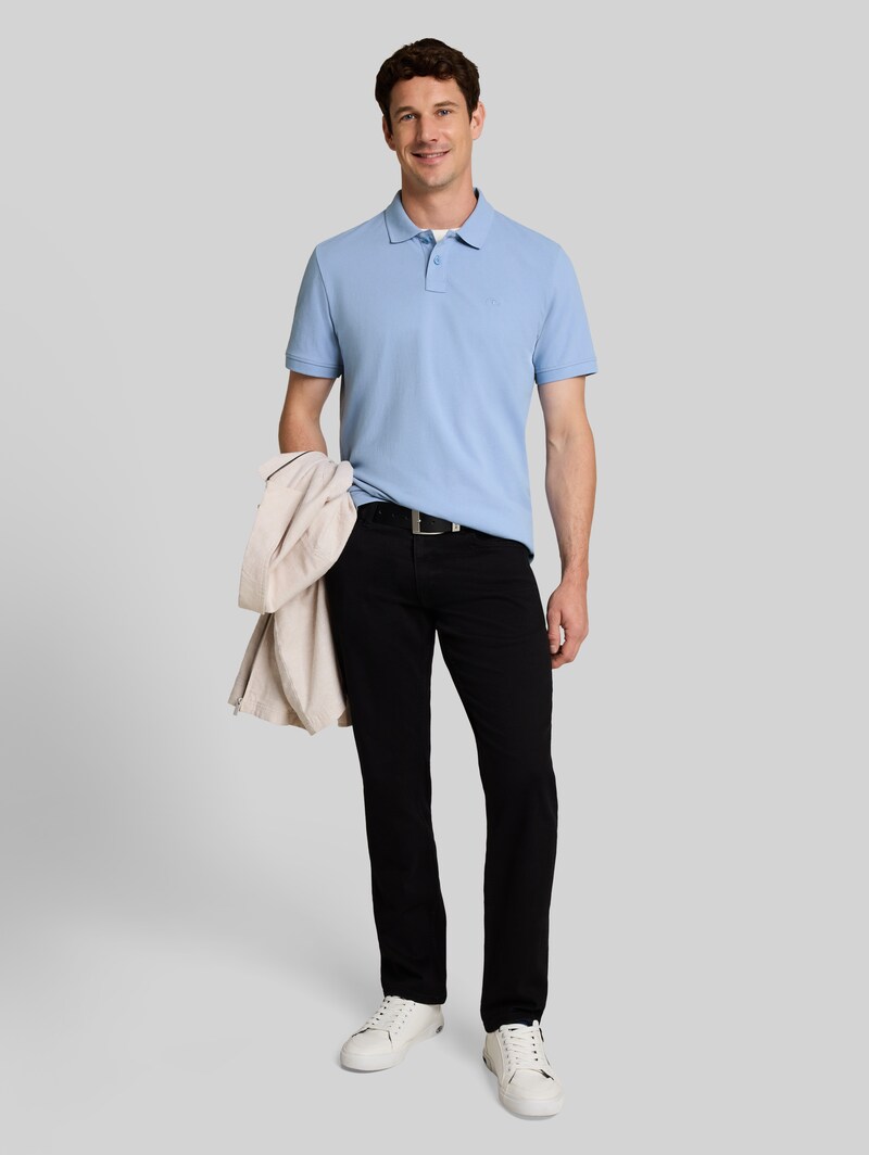 Tom Tailor Piqué Poloshirt mit Logo-Stickerei - Pale Blue