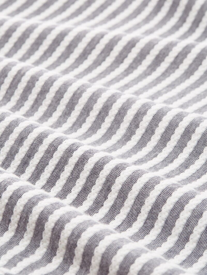 Tom Tailor Sweatshirt mit Streifenmuster - Blue White Structured Stripe