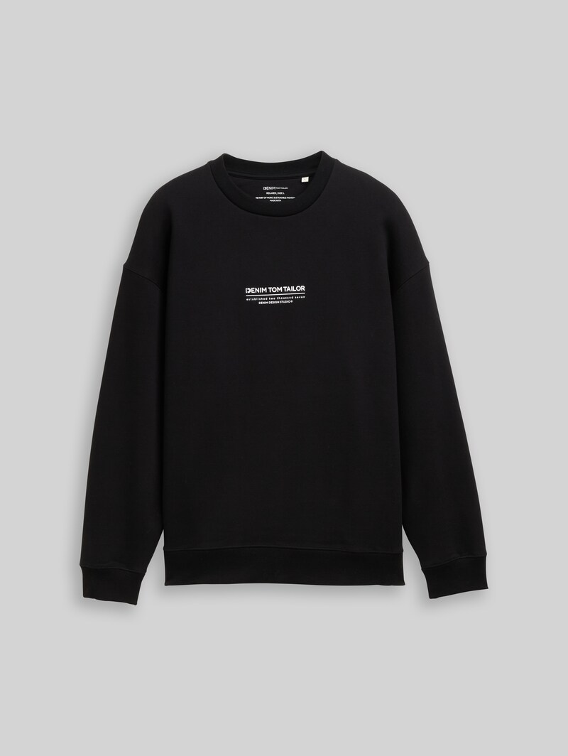 Tom Tailor Relaxed Sweatshirt mit Logo-Print - Black