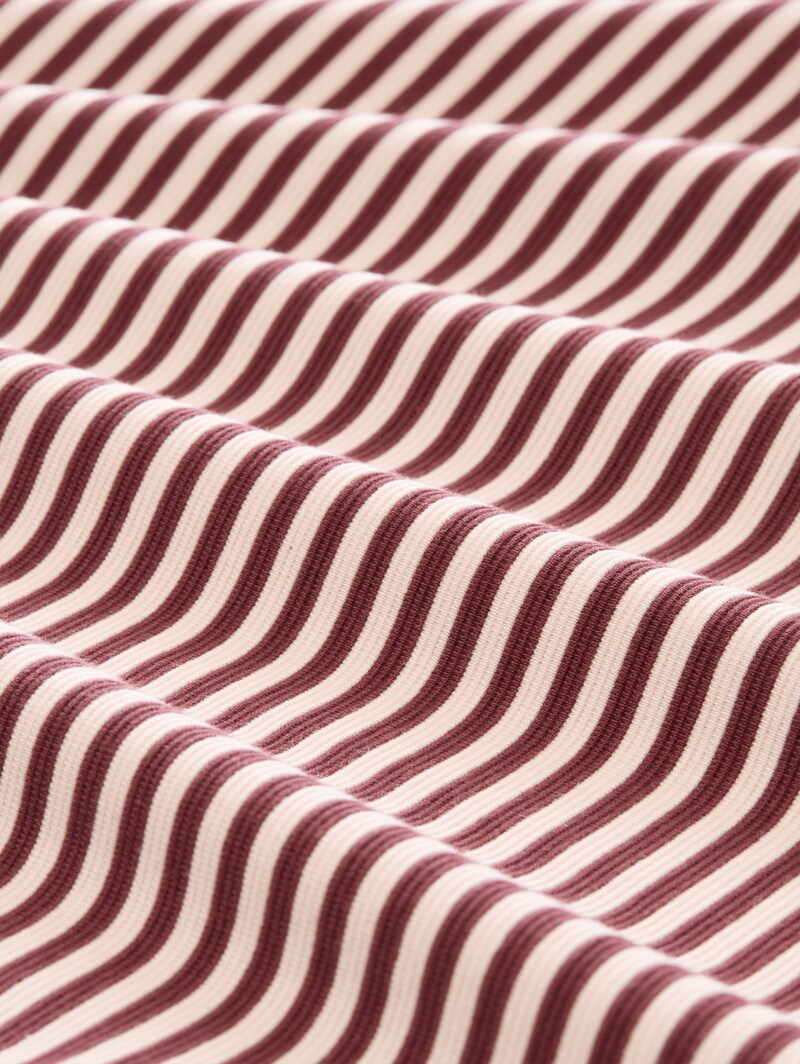 Tom Tailor Plus Size - Langarmshirt mit Knopf-Details - Light Pink Preppy Plum Stripe