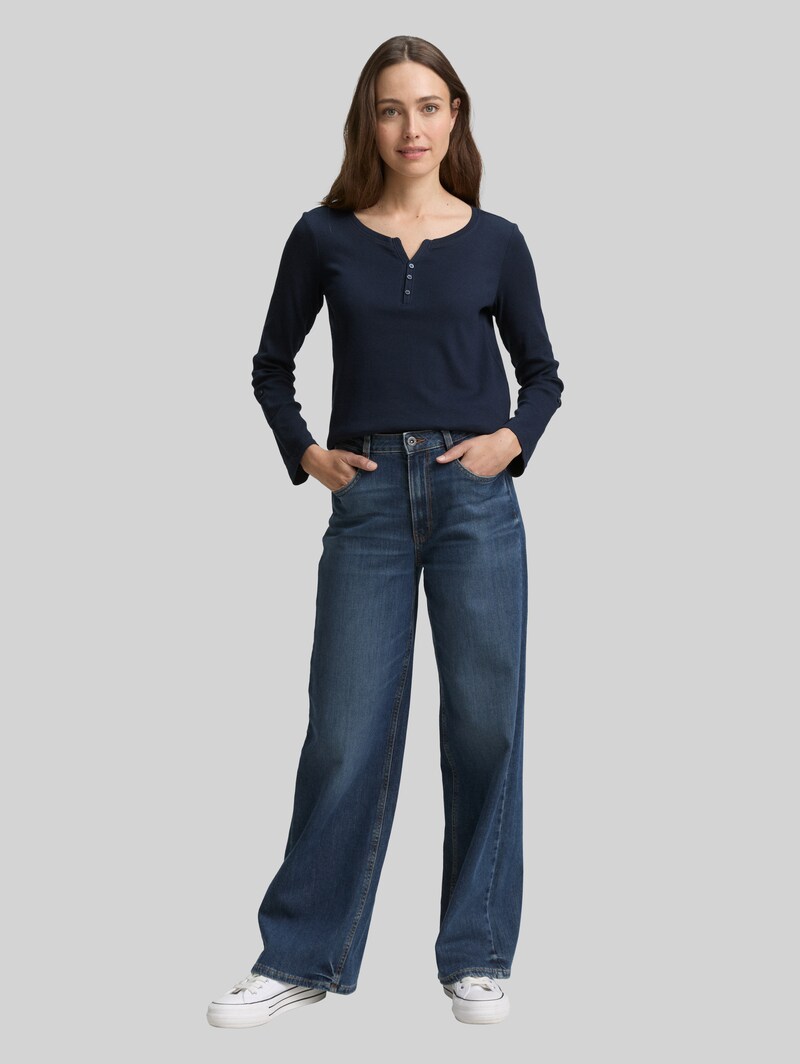 Tom Tailor Langarmshirt mit Turn-Up-Funktion - Lunar Eclipse