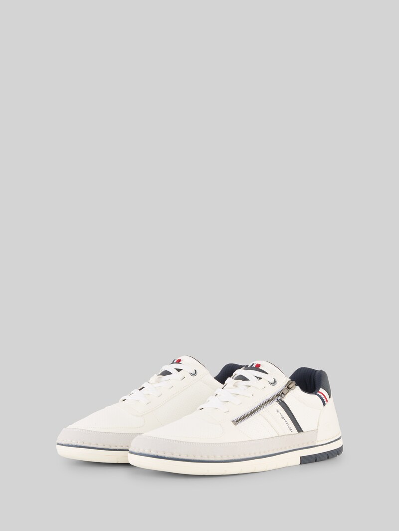Tom Tailor Sneaker aus strukturiertem Lederimitat - White
