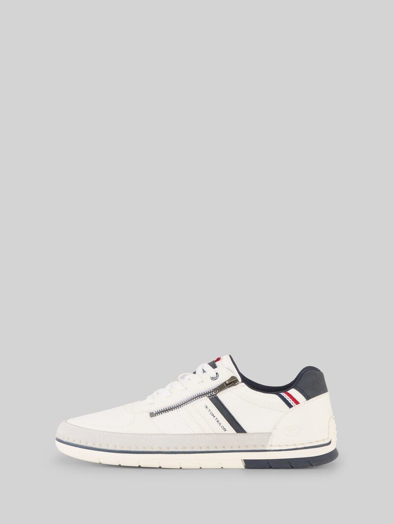Tom Tailor Sneaker aus strukturiertem Lederimitat - White