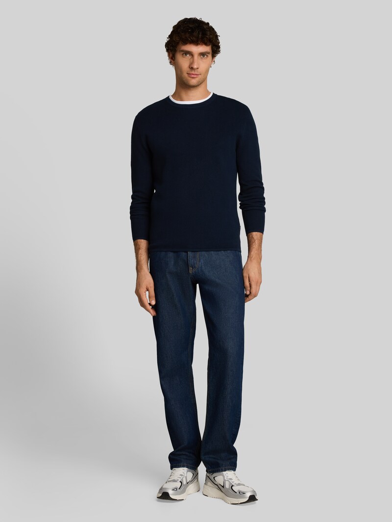 Tom Tailor Strickpullover aus Baumwolle - Sky Captain Blue