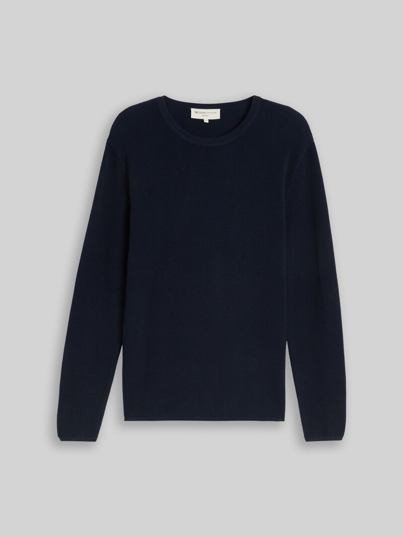 Tom Tailor Strickpullover aus Baumwolle - Sky Captain Blue