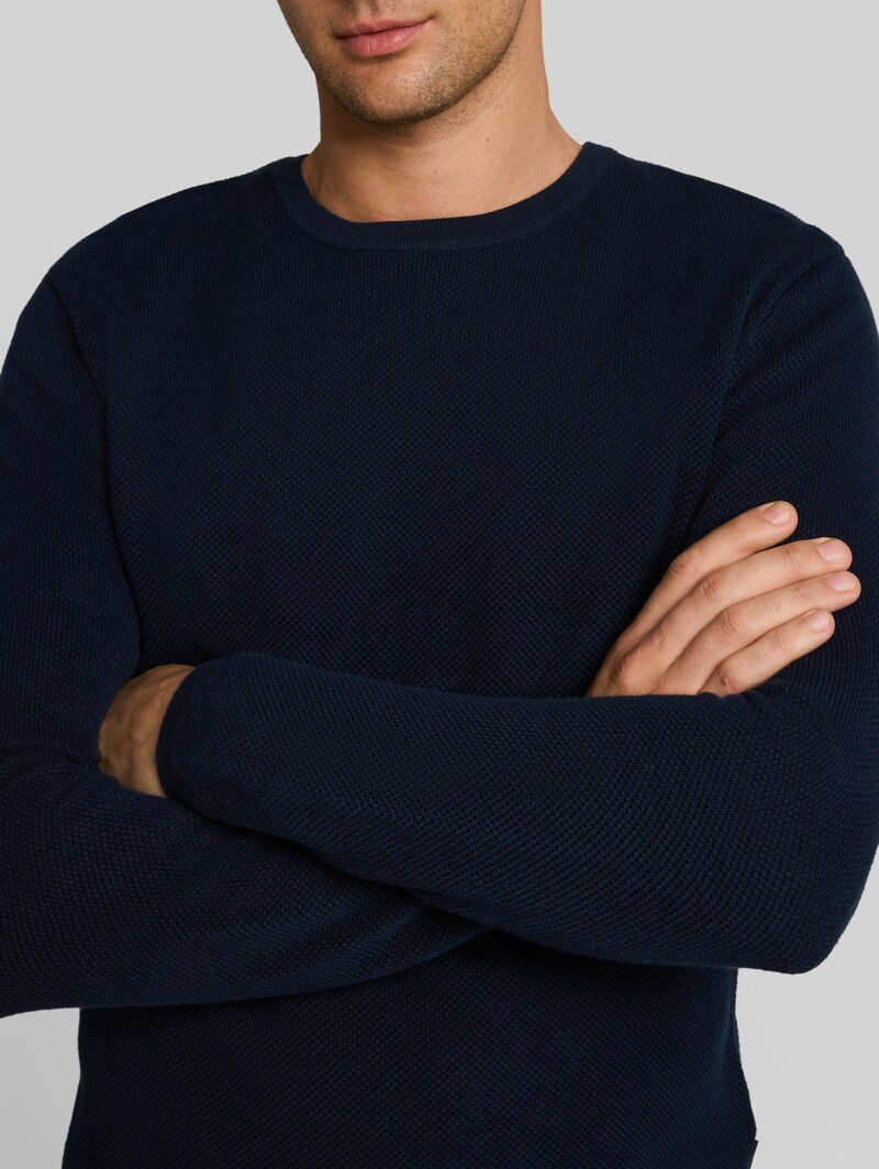 Tom Tailor Strickpullover aus Baumwolle - Sky Captain Blue