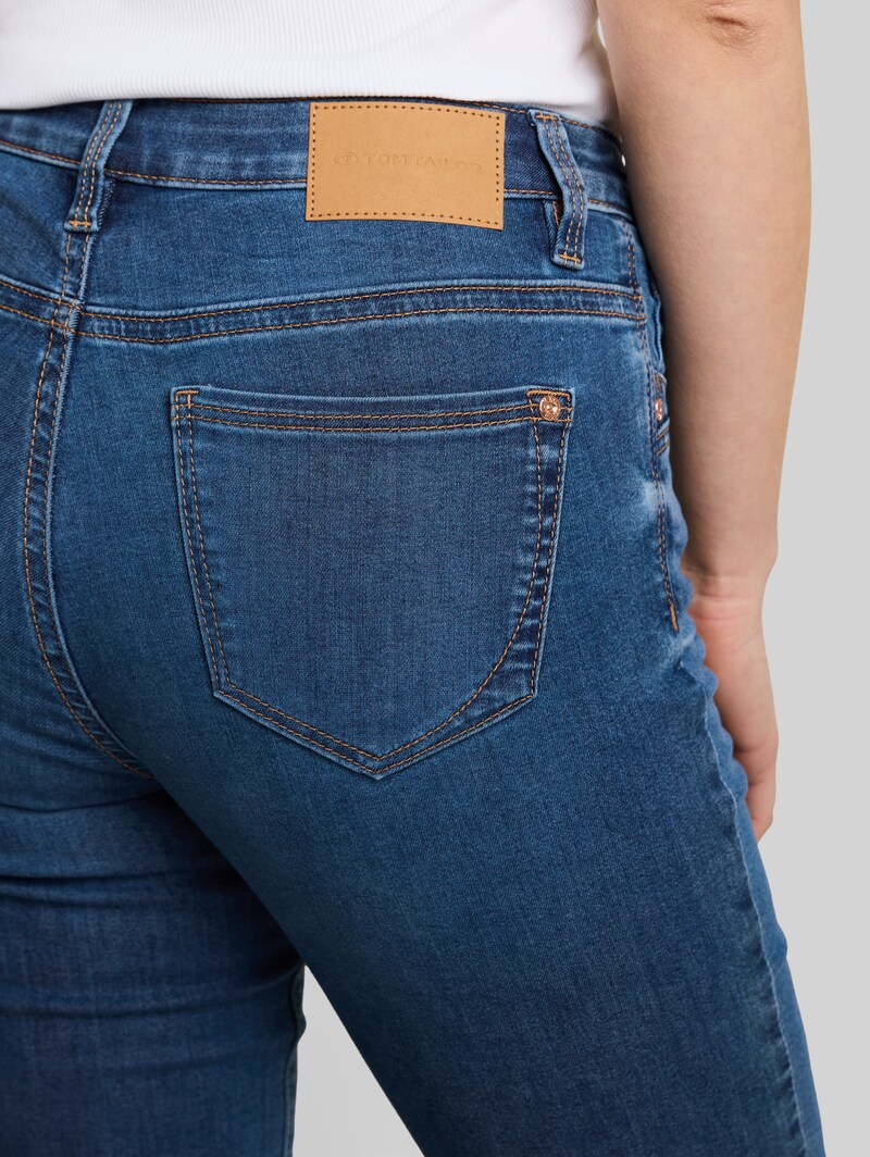 Tom Tailor TTLENE SLIM Capri Jeans mit hohem Stretch - Clean Mid Stone Blue Denim