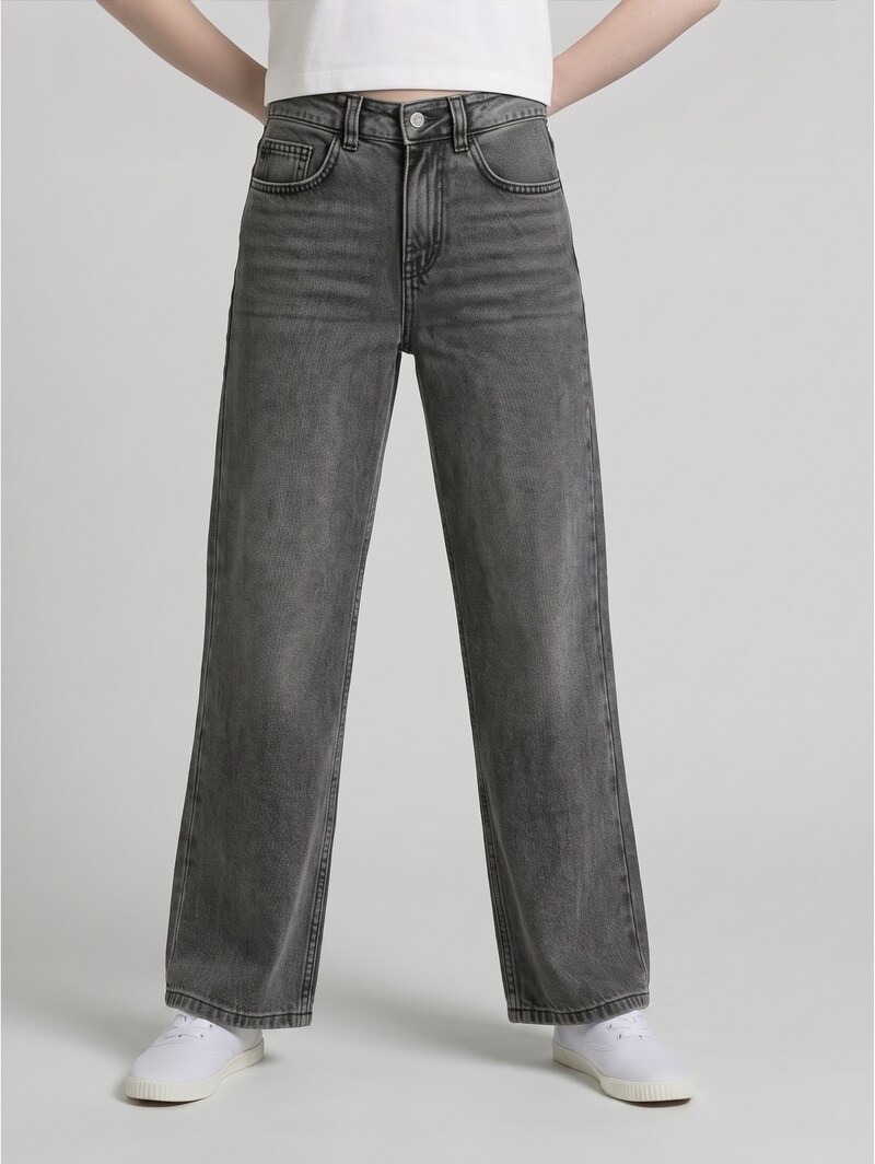 Tom Tailor Wide Leg Jeans - Used Mid Stone Grey Denim