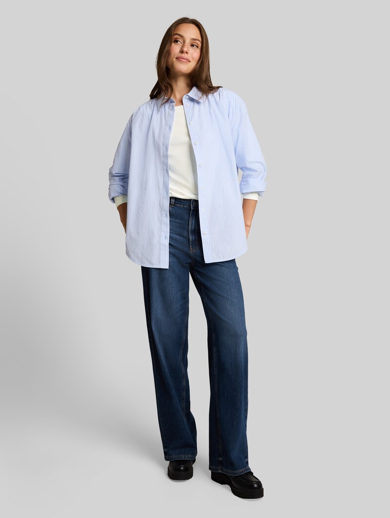 Tom Tailor Basic Langarmshirt aus Baumwolle - Whisper White