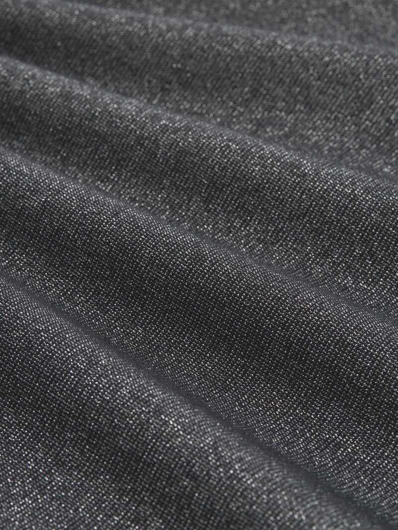 Tom Tailor Slim Fit Langarmshirt mit Glitzer-Effekt - Black Glitter