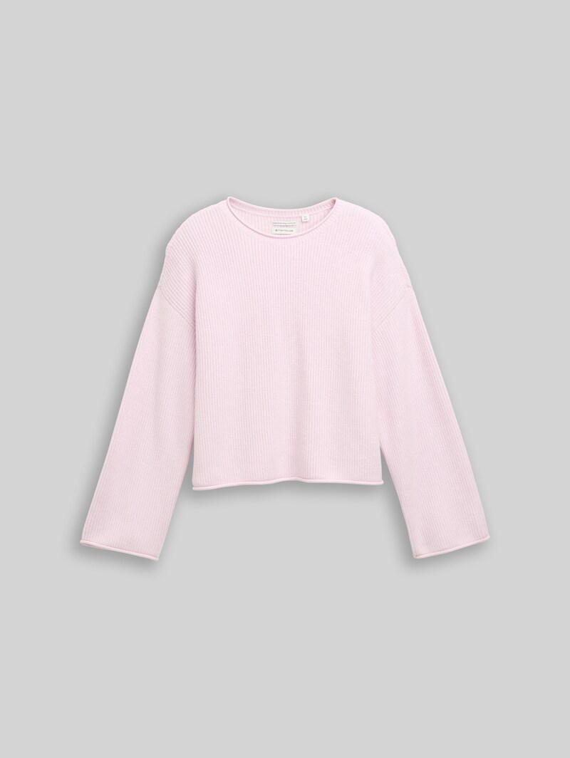 Tom Tailor Cropped Strickpullover - Breeze Rose