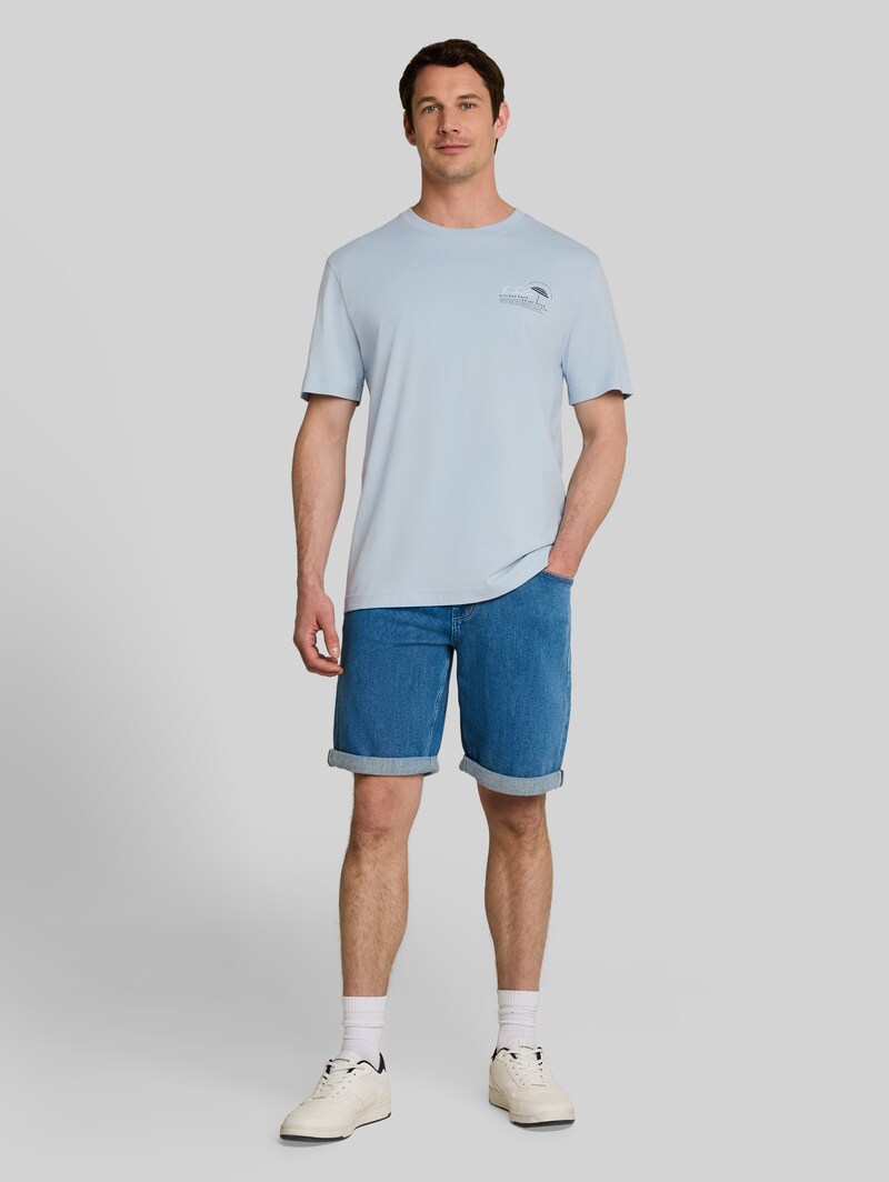 Tom Tailor T-Shirt mit Print - Light Blue Grey
