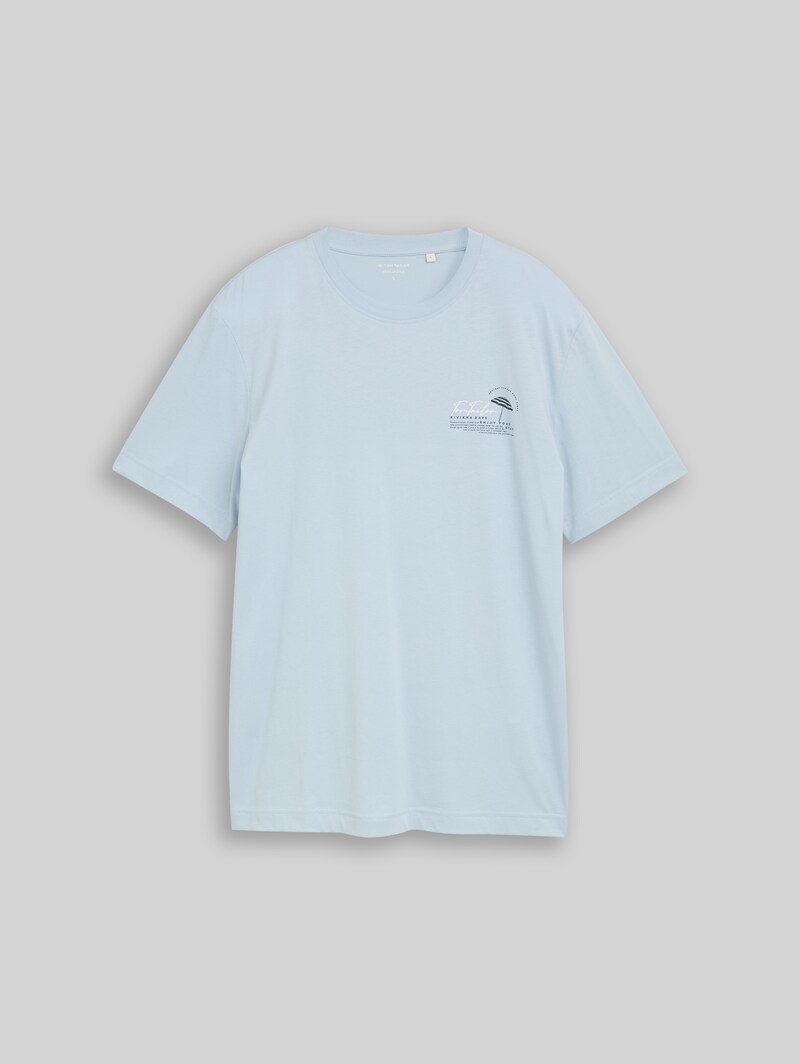 Tom Tailor T-Shirt mit Print - Light Blue Grey