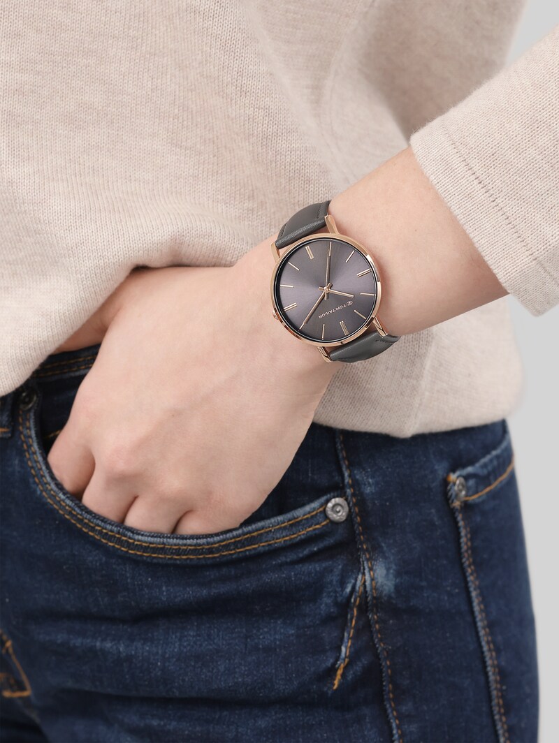 Tom Tailor Armbanduhr Roségold - Ziffernblatt grau mit 36mm - Rose Gold