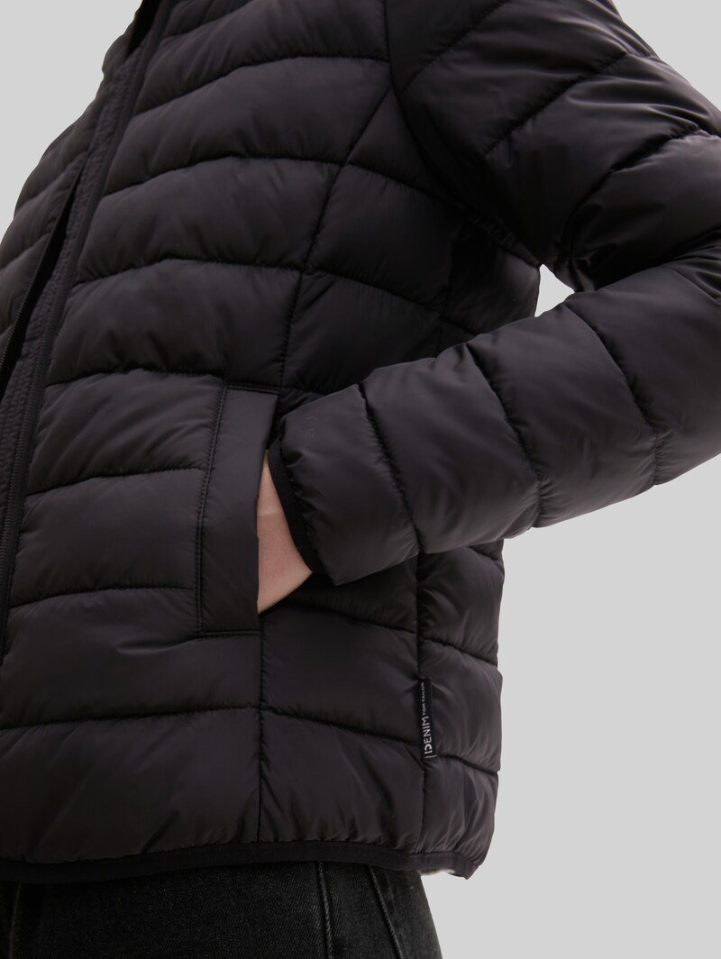 Tom Tailor Lightweight Steppjacke mit Kapuze - Deep Black