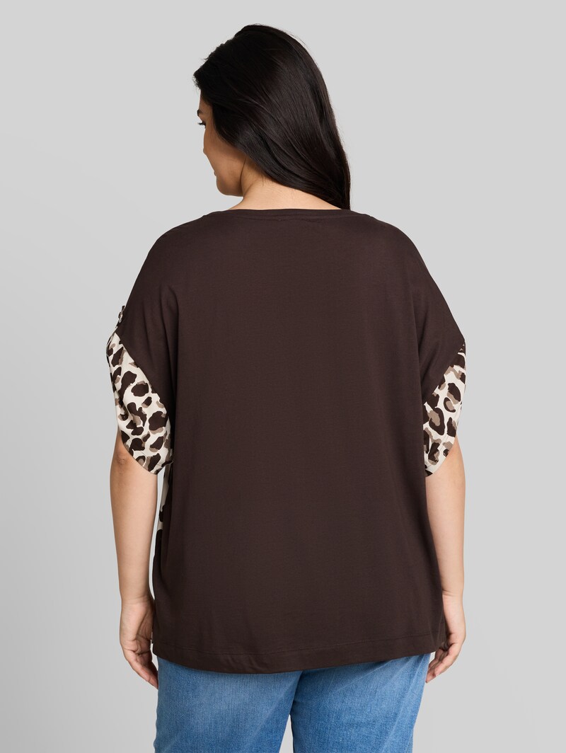 Tom Tailor Plus Size - T-Shirt mit Leo-Print - Brown Beige Leo Print