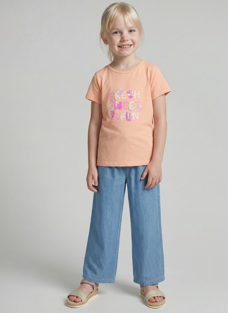 Tom Tailor T-Shirt mit Print - Peach Bloom