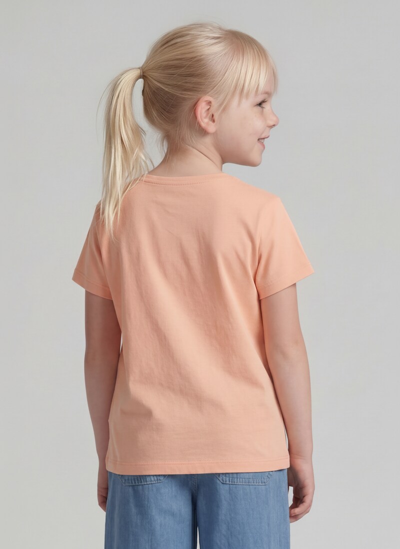 Tom Tailor T-Shirt mit Print - Peach Bloom
