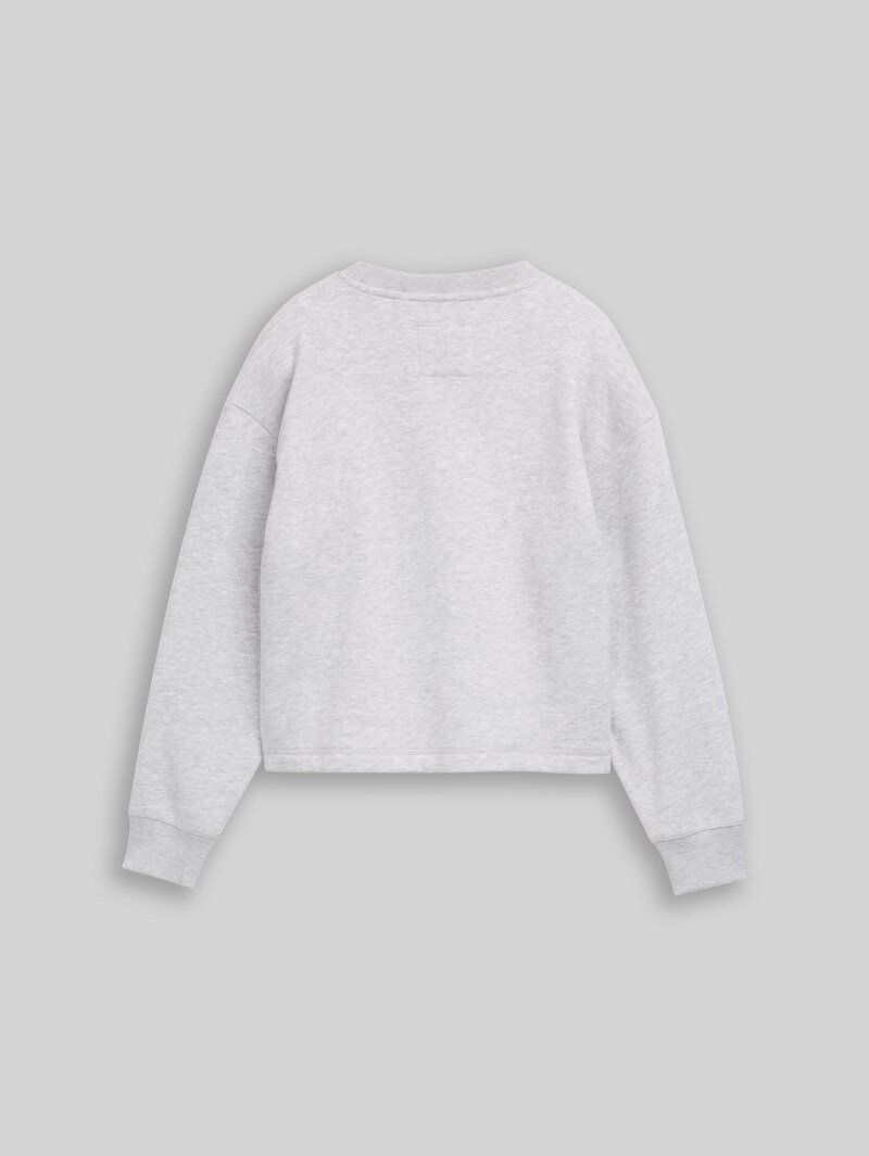 Tom Tailor Sweatshirt mit Schriftzug - Light Stone Grey Melange Tom Tailor Sweatshirt mit Schriftzug - Light Stone Grey Melange