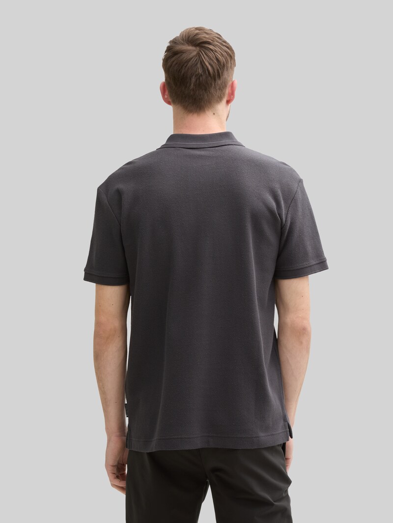 Tom Tailor Jersey Poloshirt aus Baumwolle - Tarmac Grey