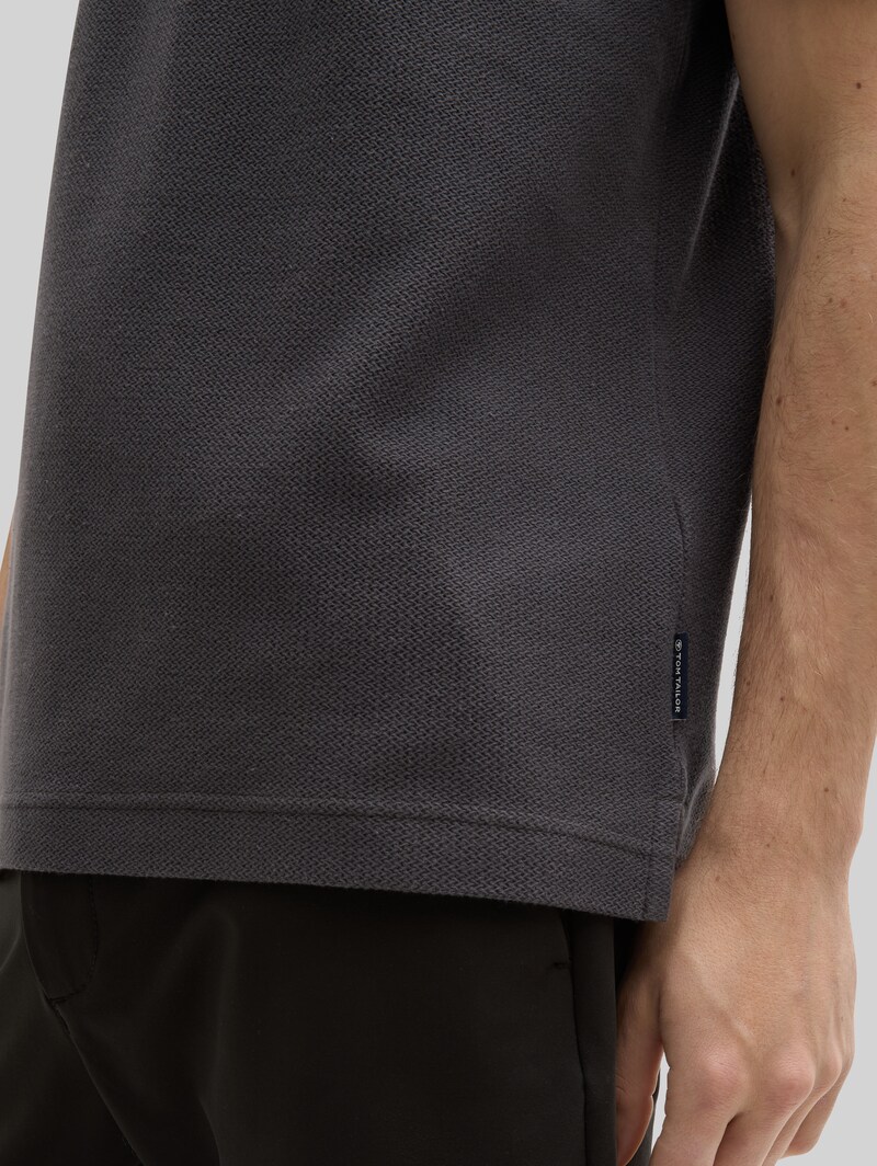 Tom Tailor Jersey Poloshirt aus Baumwolle - Tarmac Grey