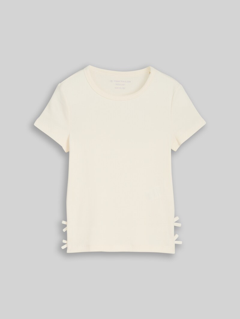 Tom Tailor T-Shirt mit Schleifen-Details - Wool White