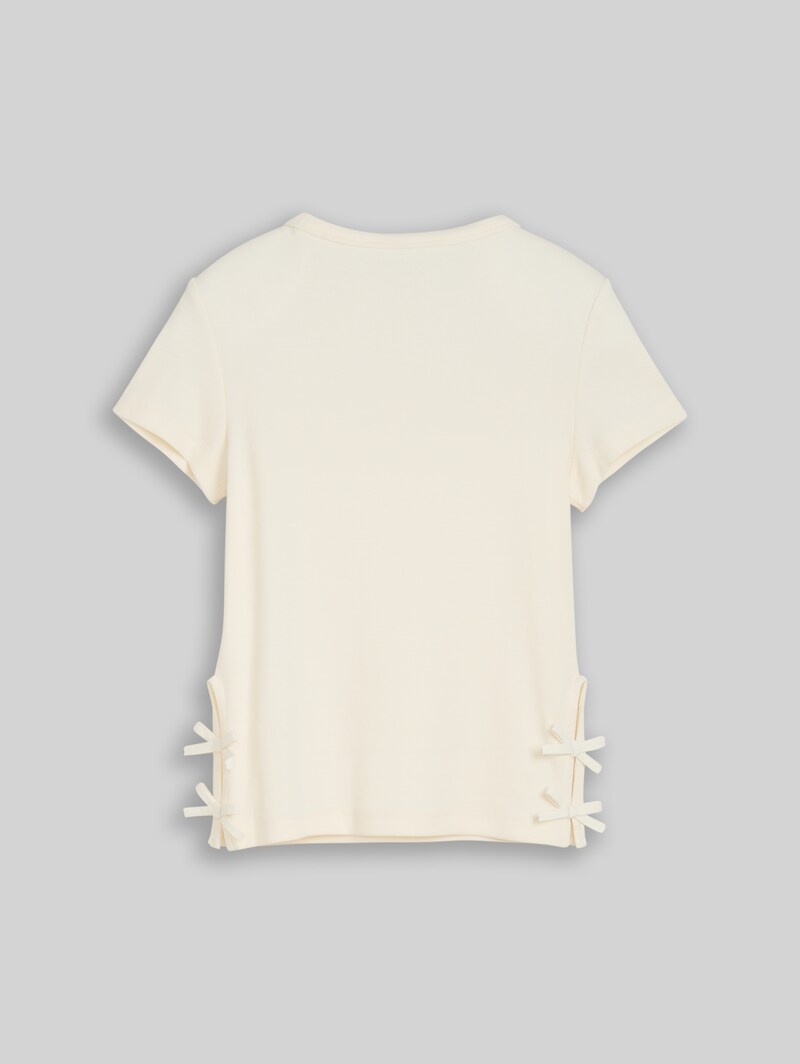 Tom Tailor T-Shirt mit Schleifen-Details - Wool White