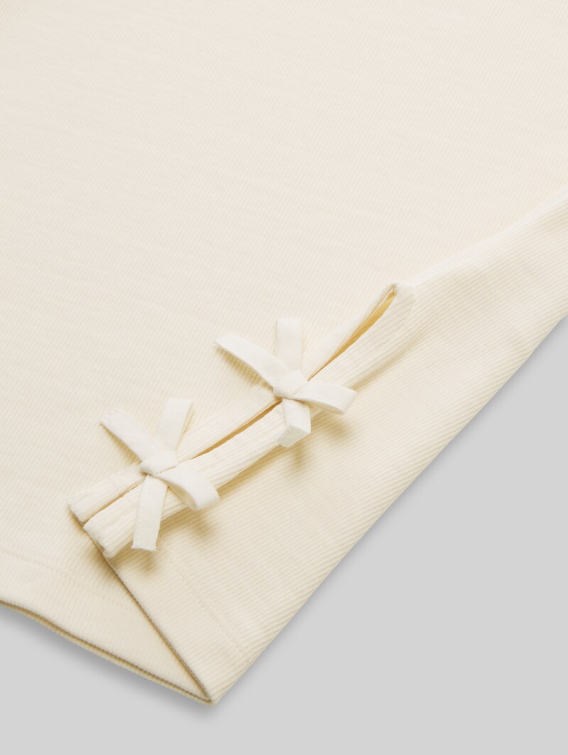 Tom Tailor T-Shirt mit Schleifen-Details - Wool White