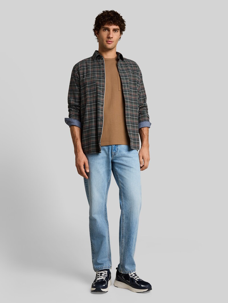 Tom Tailor Relaxed Fit T-Shirt mit Brusttasche - Malt Brown