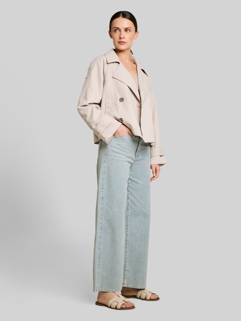 Tom Tailor TTNELMA CULOTTE Jeans mit Streifenmuster - Denim Offwhite Stripe