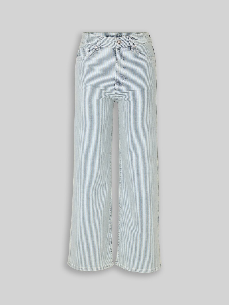 Tom Tailor TTNELMA CULOTTE Jeans mit Streifenmuster - Denim Offwhite Stripe