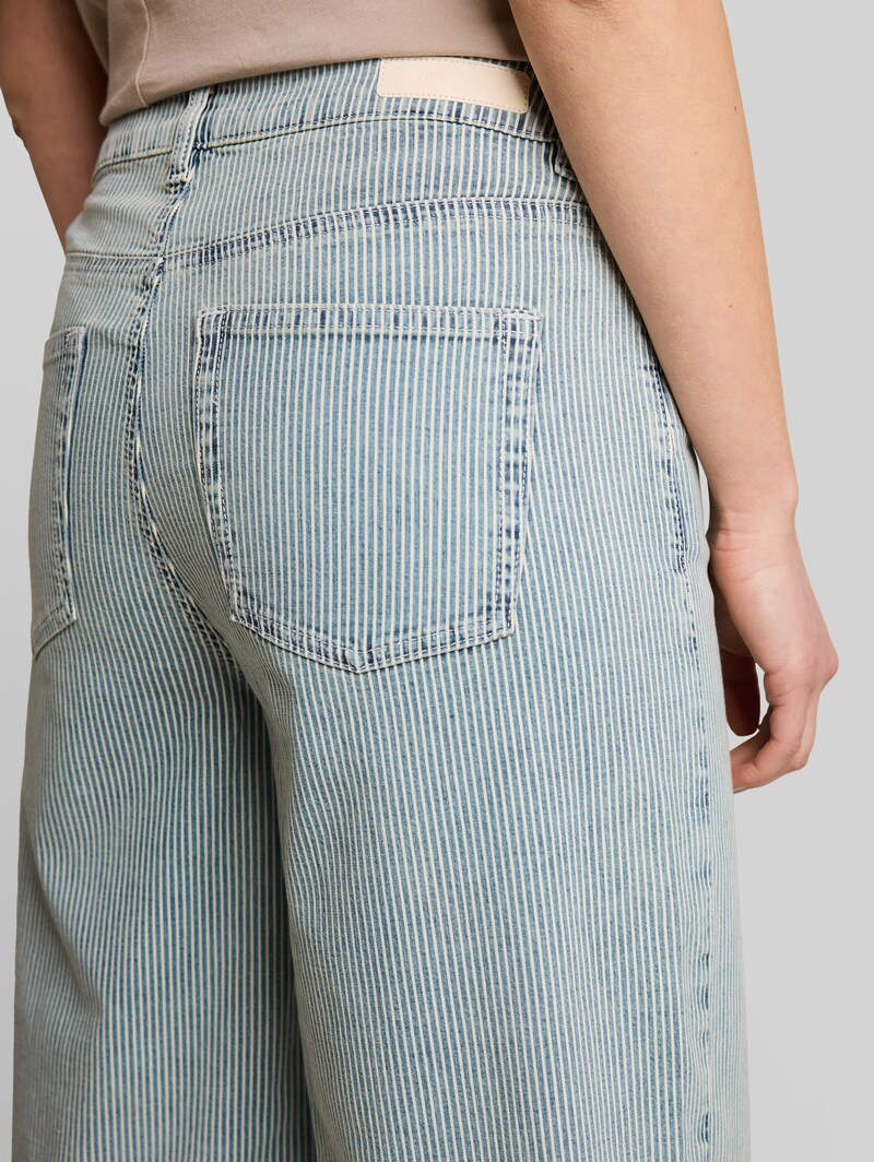 Tom Tailor TTNELMA CULOTTE Jeans mit Streifenmuster - Denim Offwhite Stripe