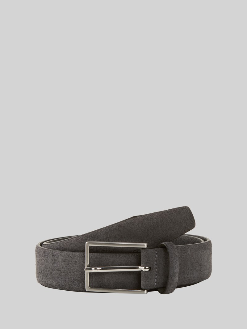 Tom Tailor TTLOGAN Velourledergürtel mit eckiger Dornschließe - Grey Uni