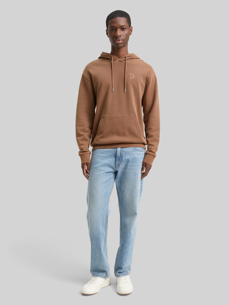 Tom Tailor Overdyed Hoodie Sweatshirt - Golden Clay