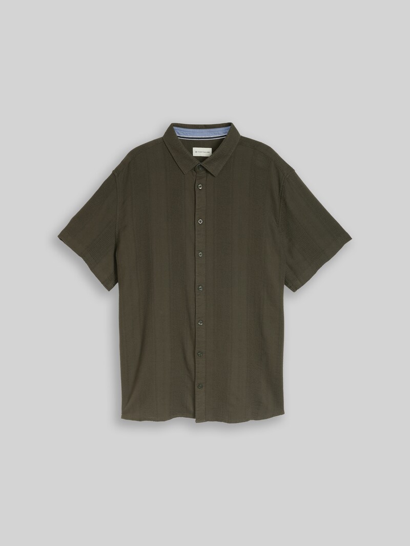 Tom Tailor Plus Size - Kurzarmhemd aus Baumwolle - Deep Leaf Green