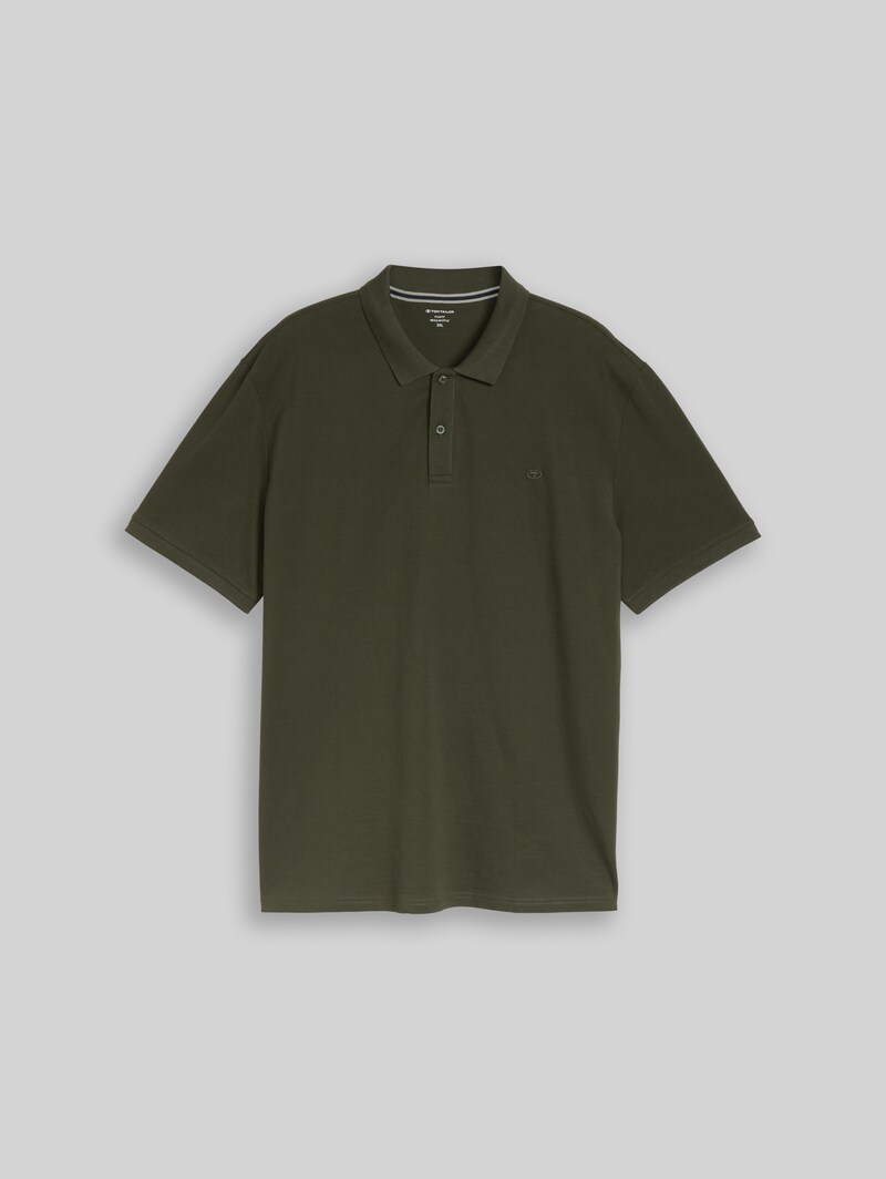 Tom Tailor Plus Size - Piqué Poloshirt mit Logo-Stickerei - Deep Leaf Green