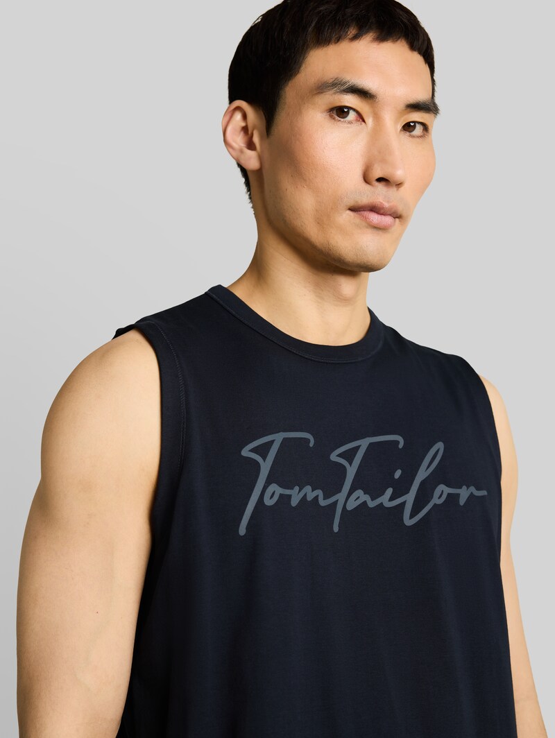Tom Tailor Tanktop mit Logo-Print - Sky Captain Blue