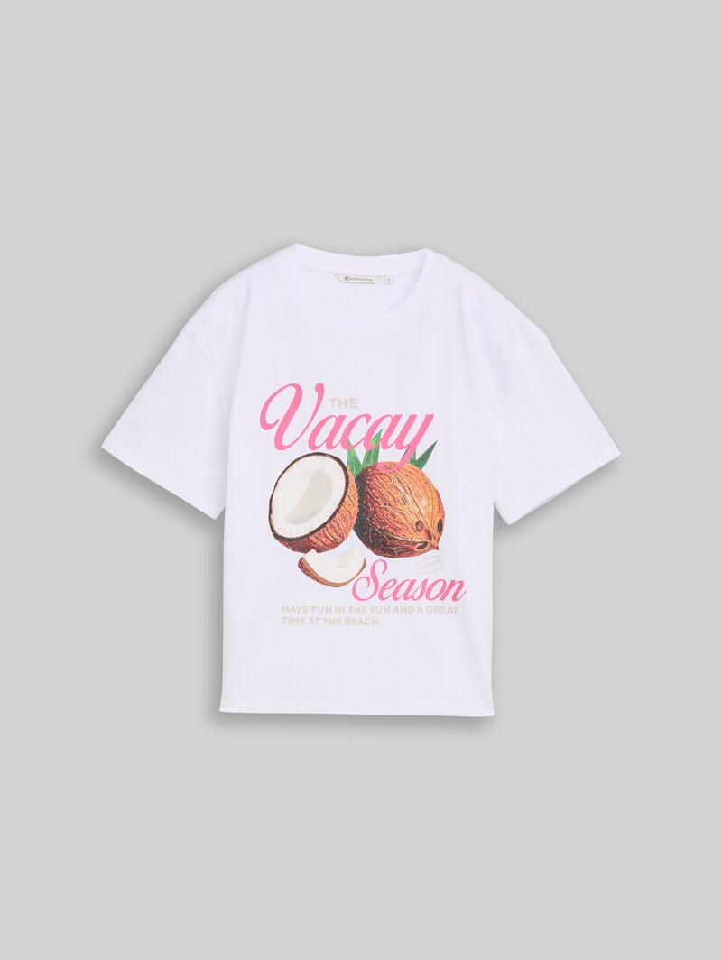 Tom Tailor Boxy Fit T-Shirt mit Print - White