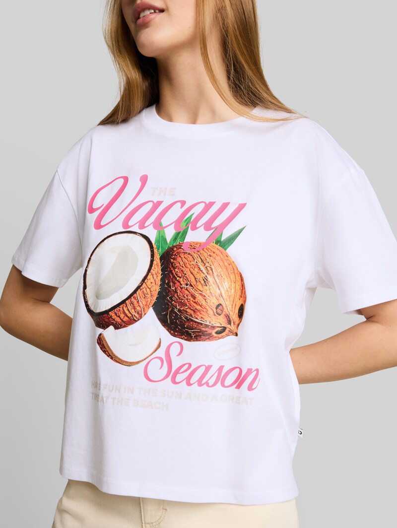 Tom Tailor Boxy Fit T-Shirt mit Print - White