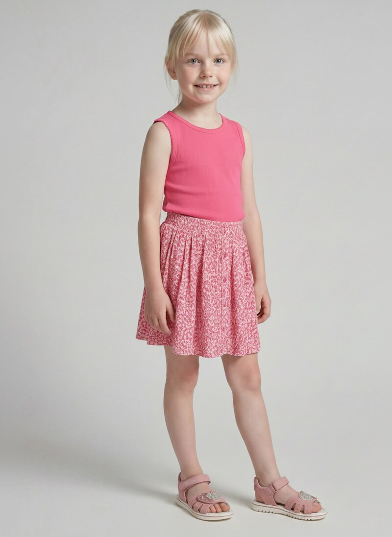 Tom Tailor Mini-Rock mit Zierknopfleiste - Small Pink Flower Print