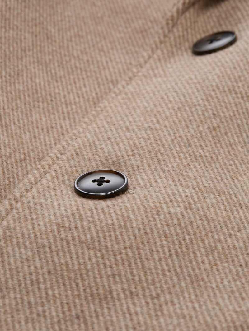 Tom Tailor Wollmantel mit Reverskragen - Mid Beige Melange Twill