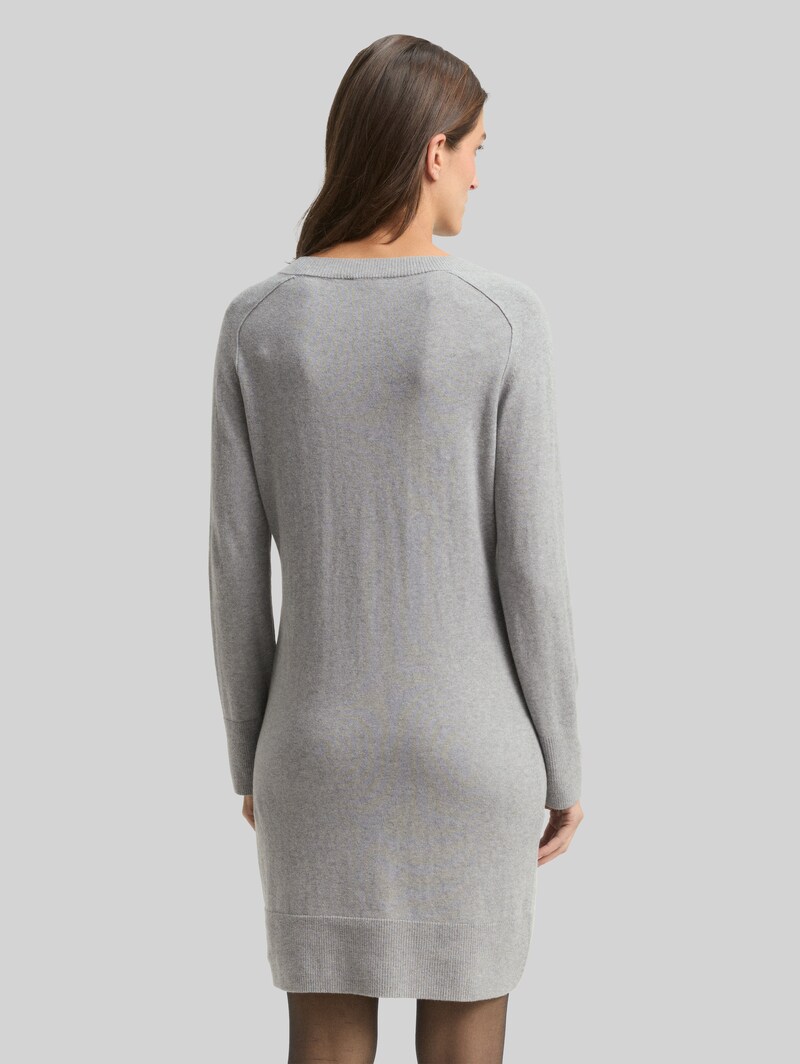 Tom Tailor Strickkleid mit Kaschmir-Anteil - Medium Silver Grey Melange