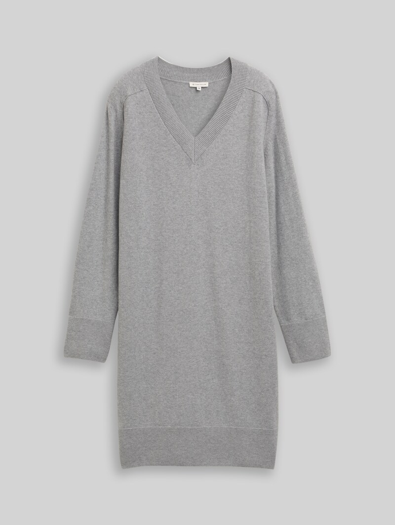 Tom Tailor Strickkleid mit Kaschmir-Anteil - Medium Silver Grey Melange