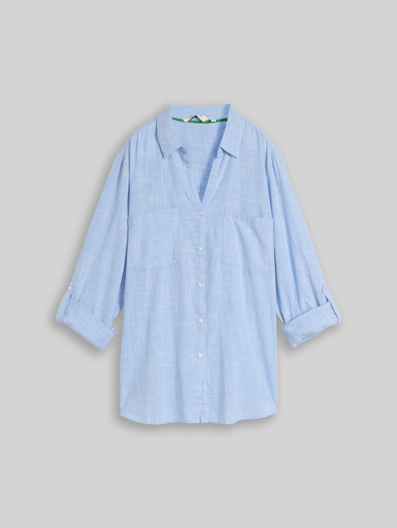 Tom Tailor Plus Size - Bluse mit Brusttaschen - Dreamy Blue