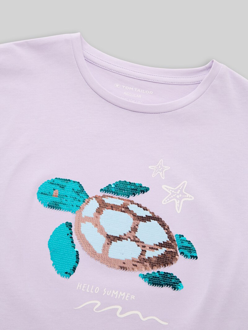 Tom Tailor T-Shirt mit Wendepailletten - Cool Lilac